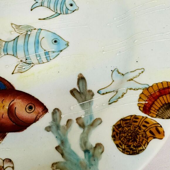 Coral Reef Decorative Painted Plate - Picture 3 of 6
